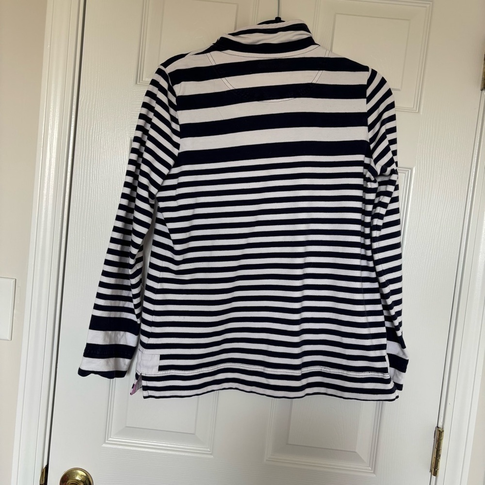 Joules Women's Navy Blue White Striped Deck Shirt Size US 10 - Picture 7 of 8